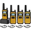 Retevis RB648 Walkie Talkie, Ricetrasmittenti Impermeabile IP67, Doppio PTT, Vibrazione SOS, 2000mAh, Walkie Talkies Resistente con Auricolare Appaltatori di Cantieri (4 Pezzi, Giallo)