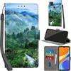 PHINIENLAND Cover per Xiaomi Redmi 9C / 10A PU Pelle Custodia Flip Foresta