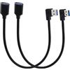 LANMINGLEL Breve Cavo Usb 3,0 90 Gradi Sinistra e Destra Adattatore Usb Maschio a Femmina Cavi 5 Gbps Usb 3,0 90 Gradi Cavo di Prolunga Dati per Tastiera, 2 Confezioni (Sinistra e destra)