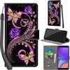PHINIENLAND Cover per Samsung Galaxy A7 2018 Case PU Pelle Custodia [Kickstand] [Chiusura magnetica] [Slot per Schede], Portafoglio Flip Custodia per Samsung A7 2018,Farfalla dorata