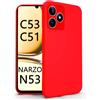 N NEWTOP Cover Compatibile per REALME C53 - C51 - NARZO N53, Custodia TPU SOFT Gel Silicone Ultra Sottile Flessibile Case Posteriore Protezione Fotocamera Anti Urto Guscio Scocca Colorato (Rosso)