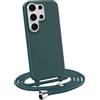 MyGadget Cover per Samsung Galaxy S25 Ultra - Custodia con Corda - Case con Cordino Opaca Antiurto | Bumper con Laccio | Tracolla - Practical Stylish - Verde Scuro