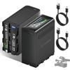 CITYORK 2 X 10800mAh NP-F980 Batteria, per Sony NP-F970 NP-F980 F975 F960 F930 F770 F750 F730 F570 F550 F530 F330 Tutte le batteria NP-F, per videocamere Sony, luci video LED [PD 20W/ USB-Tipo C]