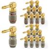 Nakamichi FanLock Excel Connettore a angolo retto banana placcato oro 24 carati, 10 AWG - 18 AWG spessore 4 mm, per amplificatori di altoparlanti, Home Theatre Connessione rapida, 20 pezzi (10 paia)