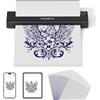 MUNBYN 2600 mAh Stampante Termica Tattoo Bluetooth ITP05, 20 Fogli Carta Transfer, Stampante Stencil Tattoo, Macchinetta Copia Stencil per iOS, Android e Mac, Nero
