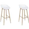 HOME DECO FACTORY, HDO7285, Set di 2 sgabelli da bar Malaga bianchi, mobili da giardino, posti a sedere per esterni, 45,5 x 88 x 47,6 cm, altezza seduta 76 cm, bianco marrone