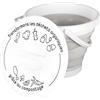 JE CHERCHE UNE IDEE, ME0015, 5 Litre Capacity, Foldable and Compact Design, Ergonomic Handle, Illustrated Lid, Easy Cleaning, Grey White