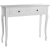 DRW Tavolo di ingresso con 2 cassetti in legno MDF bianco decape 78x100x30 cm
