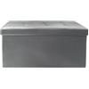 HOME DECO FACTORY Panca Pieghevole in Poliuretano, 76 cm x 37.5 cm x 37.5 cm, Grigio