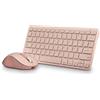 NGS Fantasy Kit Pink - Tastiera e mouse wireless spagnolo QWERTY, silenzioso ricaricabile, multimodalità 2.4 GHz e Bluetooth, 12 tasti multimediali, DPI regolabile, colore rosa