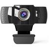 SUNKONG Webcam 1080p HD con microfono, fotocamera esterna USB computer per PC, laptop, desktop, Mac, video, conferenze, Skype, Xbox One, YouTube, OBS
