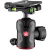 Manfrotto Compact Testa a Sfera 496 con Piastra a Sgancio Rapido MSQ6PL, Testa a Sfera Fluida per Treppiede, Stabilizzatore Camera, Telecomando, Attrezzatura Fotografica