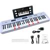 Funtaki Tastiera pianoforte elettronica a 61 tasti per adulti e bambini, con tasti luminosi, modalità di apprendimento, digitale pianoforte