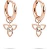 Tamaris Orecchini a cerchio in acciaio inox con zirconi e ciondolo a forma di fiore - IP oro rosa - 1,5 cm - chiusura a scatto - impermeabile e delicato sulla pelle