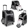 Tefola Zaino Gatto Trasporto, Trasportino Gatto Ruote Trasportino Zaino per Cani con Ruote, Adatto per Cani e Gatti Fino a 15 Kg, Ideale per Passeggiate, Viaggi e Visite dal Veterinario