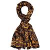 LORENZO CANA Sciarpa Italiana Pashmina Frontside 100% Seta Retro 100% Lana Scialle 63 '' x 12'' Paisley Oro Blu Scuro Bianco 8915211