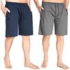 CityComfort Pantaloncini da Uomo | Pacco Doppio Pantaloncini Corti, Pigiama Uomo Corto, Pigiami per Uomo in Cotone, Confezione da Due Shorts in Cotone con Vita Elasticizzata (M, Navy & Charcoal)