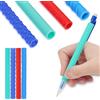 OSDUE Impugnature per Matite Ausili Astuccio in Silicone Testurizzato, Pencil Gidgets, Set Impugnatura Sensoriale Penna con 2 Matita Meccanica 4 Cappuccio Della Penna per Adulti Studenti, Blu