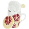 THUN Tisaniera Primule - Tazza in ceramica con filtro per preparare infusi e tisane, 300 ml