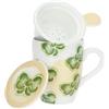 THUN SpA THUN Tisaniera Fiocchi Tazza con Filtro in Infusore in Ceramica a Tema Invernale