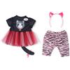 BABY born Outfit gatto 43 cm con gonna in tulle | Vestito con gonna in tulle, pantaloni, cerchietto, adatto a bambole da 43 cm