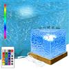YATOSEEN Lampada a Onda d'Acqua, 16 Colori Rotanti Onda Dinamica Proiezione a Soffitto Luce d'Ambiente Base in Legno con Telecomando per Camera da Letto/Festa