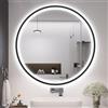 S'bagno Specchio Bagno con Luce Rotondo 700 mm, Specchio Bagno Led con Cornice in Alluminio, Anti-Fog, 3000-6500K, Vetro Temperato HD, IP44 Impermeabile, Funzione Memoria, Nero