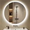 S'bagno Rotondo Specchio Bagno con Luce 90cm, Specchio Bagno LED con Bluetooth, Antiappannamento, 3000K/4000K/6500K, Dimmerabile, Vetro Temperato HD, Funzione di Memoria, IP44