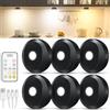 WILLED led sottopensile cucina,Ricaricabile luci per armadio con telecomando,Regolabile luci led cucina con Funzione Timer per cucina,armadio, piano di lavoro, guardaroba, mensola,confezione da 6