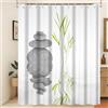 Xiaoterna Tenda da doccia per giardini termali Tenda da doccia in pietra Centro benessere giapponese Tenda da doccia di pace e meditazione Tessuto impermeabile lavabile in lavatrice 150x200cm