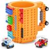 DAYMOO Build-on Bricks - Tazza da caffè, tazze divertenti, creative, fai da te, per bambini, idea regalo per uomini e bambini, colore: arancione