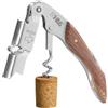 H&S Apribottiglie Cavatappi per Vino in Acciaio Inox - Cava Tappi Professionali con Funzione 3 in 1 - Stappa Bottiglie Professionale con Lama Tagliacapsule e Manico in Legno