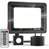 Realky 30W Fari Led da Esterno con Sensore di Movimento con Telecomando, IP65 Impermeabile Faretto Led Esterno 3000LM, 40LED 6500K Bianca Fredda - Fari Led Interna ed Esterna per Giardino Cortile Garage