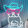 Flixyticy Insegne al neon per decorazioni murali, insegne colorate illuminate a LED alimentate tramite USB e dimmerabili per camere da letto, dormitori, feste, compleanni (French Bulldog)