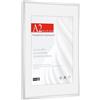 HIMEETIME® 1x Cornice per foto,A2 42x59.4cm,Alluminio Metallo argentata,Passepartout 30x42,Cornice 42x60cm Grande per Foto,Solo per Espositore a Parete