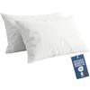 NARCISO Federe Cuscino Letto 50x80 Cotone 100% Copricuscino Letto, Coppia Federa Antiacaro ed Anallergica per Cuscini Standard e Cervicale, Made in Italy e Certificato OEKOTEX (Bianco)