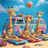 QENSPE 5D Diamond Painting Giraffa, Kit per Diamond Painting Adulti, Spiaggia Pittura Diamante Fai da Te Painting Kit Completo, Decorazione per Casa e Pareti 30x30cm