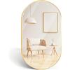 Marctani Specchio Ovale da Parete con Cornice in Metallo - Specchio Ovale Bagno Moderno e Decorativo per Ingresso, Soggiorno e Camera
