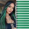 jooceebaby Extension Capelli Colorati Con Clip Verde erba 12 pezzi 22 pollici Lungo Dritto Sintetiche Resistenti al Calore per Bambini Ragazze Donne Festival Feste Halloween Cosplay