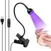 Soodyoow 3W Lampada UV LED Unghie, Mini Lampada UV LED Unghie, Lampadas Unghies per Gel, Lampadas UV Unghies, 360° Testa Regolabile, con Clip e USB, per Manicure Accessori per Unghie (Nero)