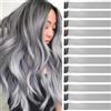 jooceebaby Extension Capelli Colorati Con Clip Grigio chiaro 12 pezzi 22 pollici Lungo Dritto Sintetiche Resistenti al Calore per Bambini Ragazze Donne Festival Feste Halloween Cosplay