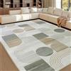 Calinline Tappeto per Soggiorno, Tappeto Moderno con Motivo Astratto per Soggiorno, Beige 200x230 cm Tappeto a Pelo Corto per Soggiorno Lavabile, Grande Tappeto in Lana per Camera da Letto, Ufficio