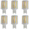 Jiotouhu Lampadina LED G9 9 W, senza sfarfallio, 88-LED 800 lm, non dimmerabile, equivalenza a incandescenza 80 W, bianco caldo 2700 K, confezione da 6