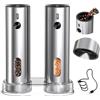 CIRCLE JOY Set Macina Sale e Pepe Elettrico Ricaricabile con Capacità 110ml, Granulosità Regolabile, Luce LED Bianca e Base di Appoggio, Argento