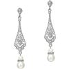 Coucoland - Orecchini da donna in stile anni '20 con perle, ispirati al Grande Gatsby, accessori per costume da carnevale, 5-6 mm pro Perle, Lega di acciaio, Strass