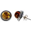 SilverAmber Jewellery Orecchini classici in vera ambra baltica naturale e argento Sterling 925 GL185 e Argento, colore: Cognac, cod. GL185C
