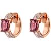BRONZALLURE Orecchini Donna placcati Oro 18k - Orecchini a Cerchio Anallergici con Pavé di Cubic Zirconia Bordeaux - Gioielli Made in Italy - Idea per Compleanni, Anniversari, Festa Donna, Festa Mamma