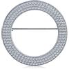 Bling Jewelry Spilla Sciarpa Rotonda Design Eternità Chiara Pavé CZ Cerchio Della Vita Per Donne Placcata Argento Taglia Media Diametro 1.5