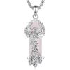 CELESTIA Fenice Collana Donna Ciondolo Uccello Phoenix Placcato Argento con Cristallo Quarzo Rosa Pietre Gioielli Porta Fortuna Regalo Donna Festa della Nonna