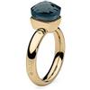 Qudo Firenze Anello in acciaio inox color oro con pietra blu di Londra (blu turchese), normal, Acciaio inossidabile, Nessuna pietra preziosa